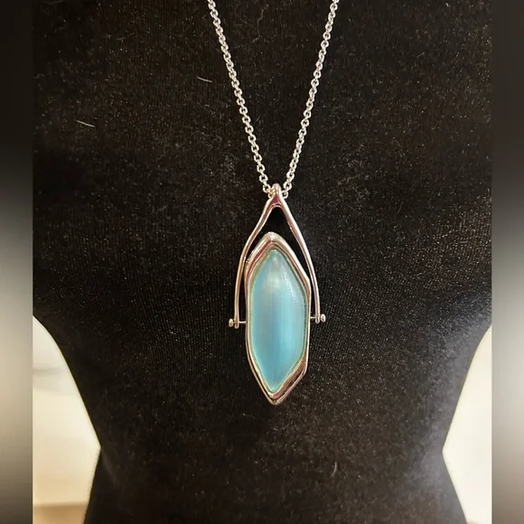 Alexis Bittar  Turquoise Lucite Pendant Necklace - Picture 2 of 3